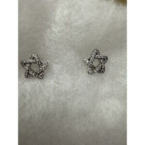 Stroili 925 Star of David Like Shape Stud Earrings Italian Jewelry Signed